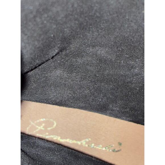 Vintage Pinwheels Western Black Suede BootsTurquoise Fringe Size 8.5 Cowboycore - Picture 7 of 7